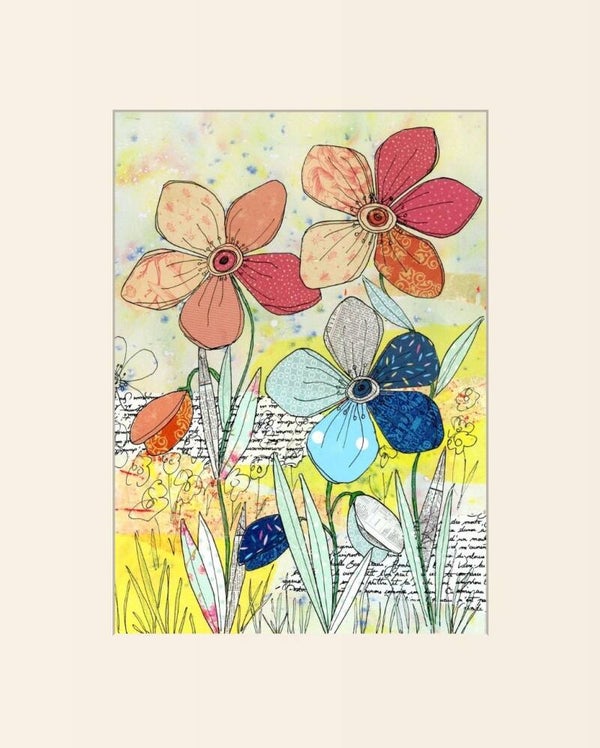 A Signed & Mounted Print of Found Flowers