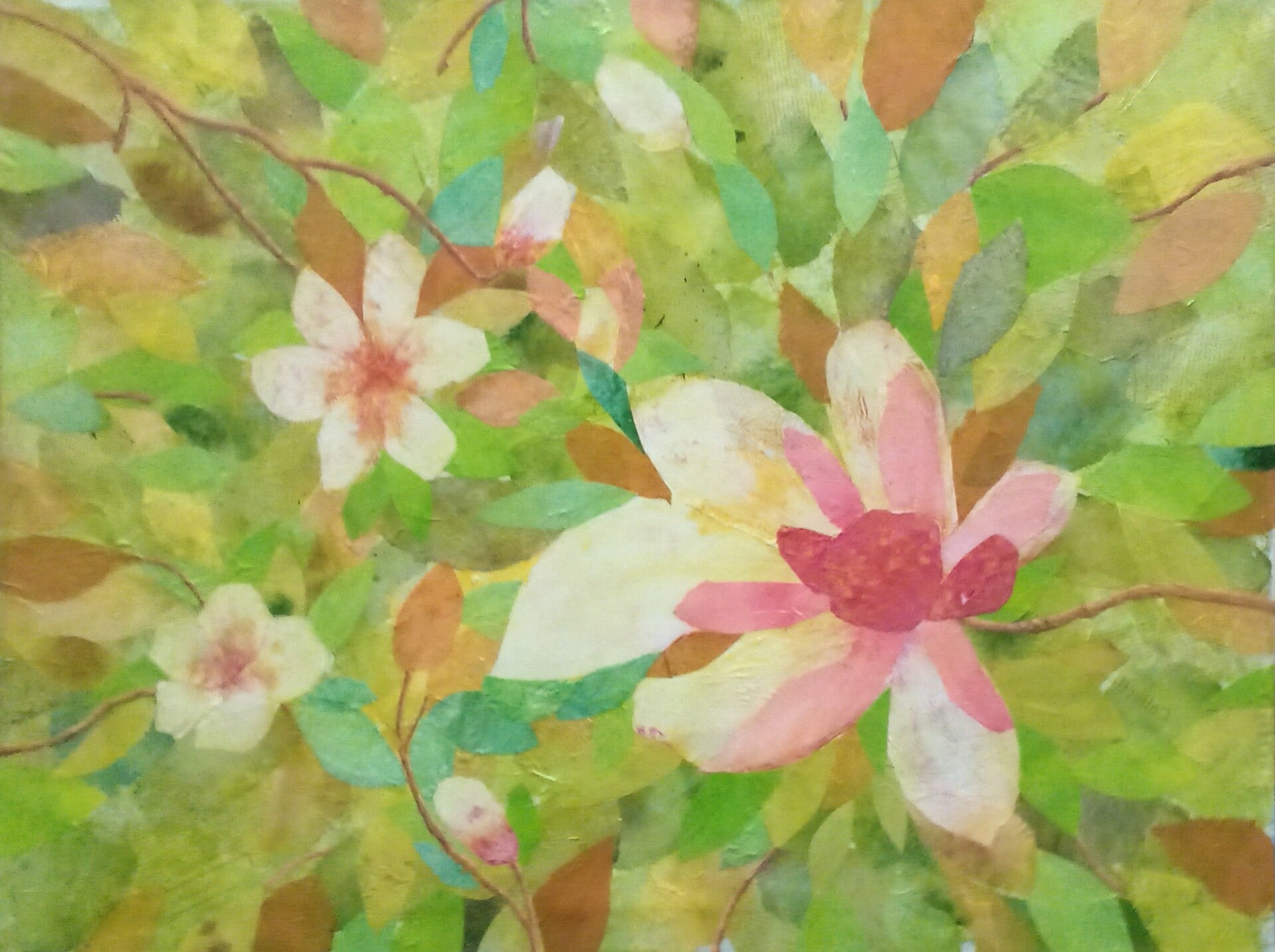 An artwork of passionflowers