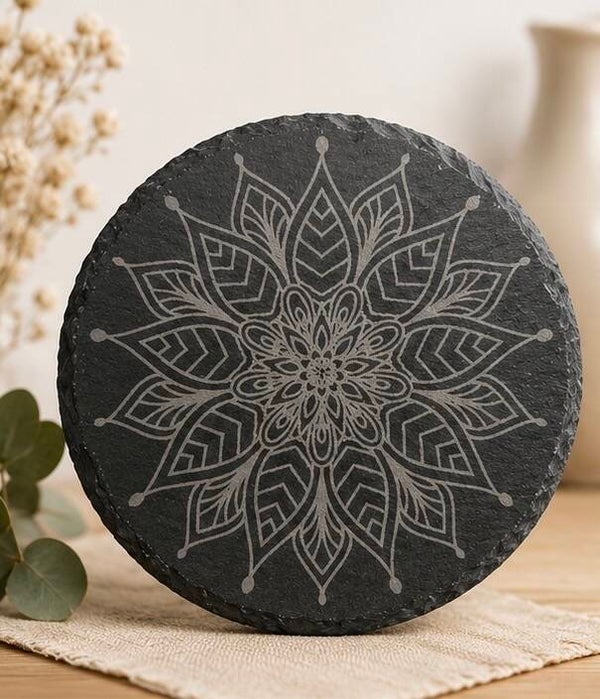 Dessous de verre en ardoise - Rosace