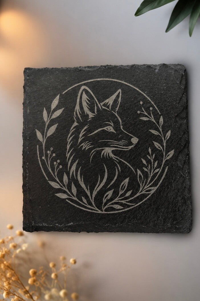 Dessous de verre en ardoise - Renard