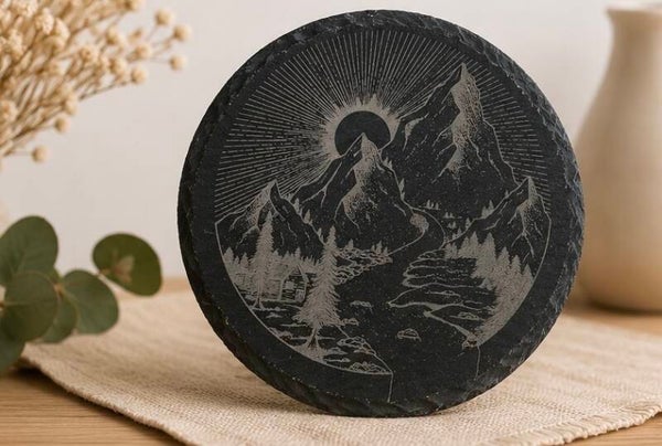 Dessous de verre en ardoise - Montagne