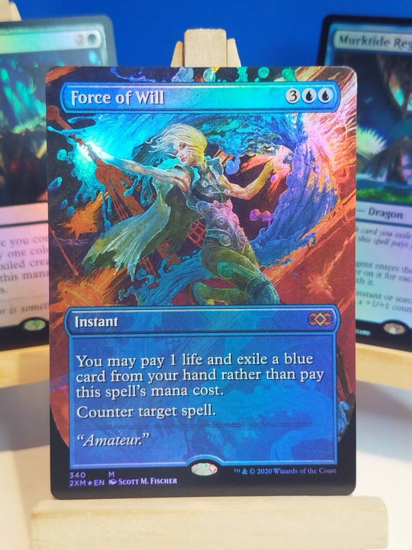 [F] Force of Will (V2 - Borderless) - Double Masters - Carte MTG Proxy HQ