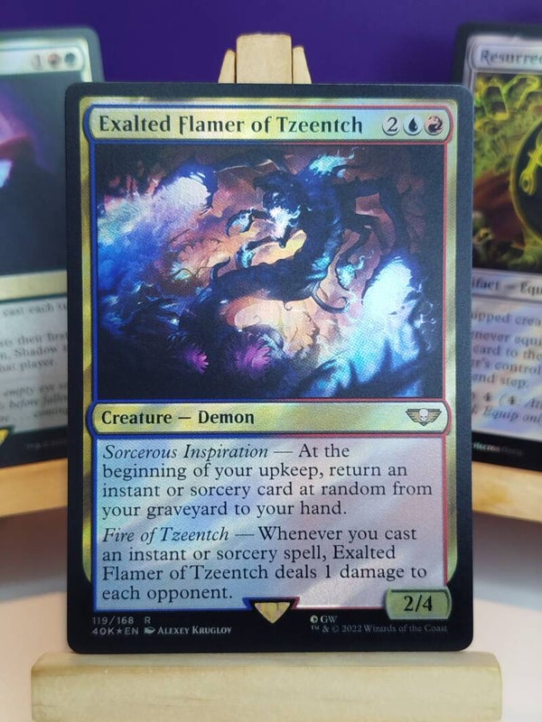 [F] Exalted Flamer of Tzeentch (Surge Foil) Warhammer 40,000 Commander - Carte MTG Proxy HQ