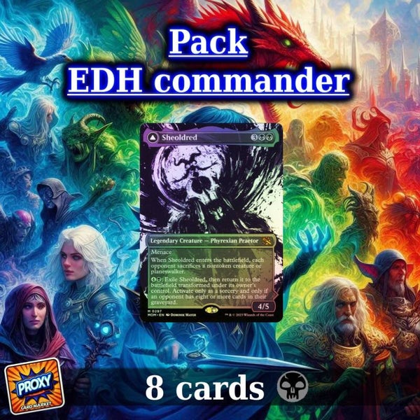 Pack EDH/commander Noir/Black (2) - Carte MTG Proxy personnalisées HQ