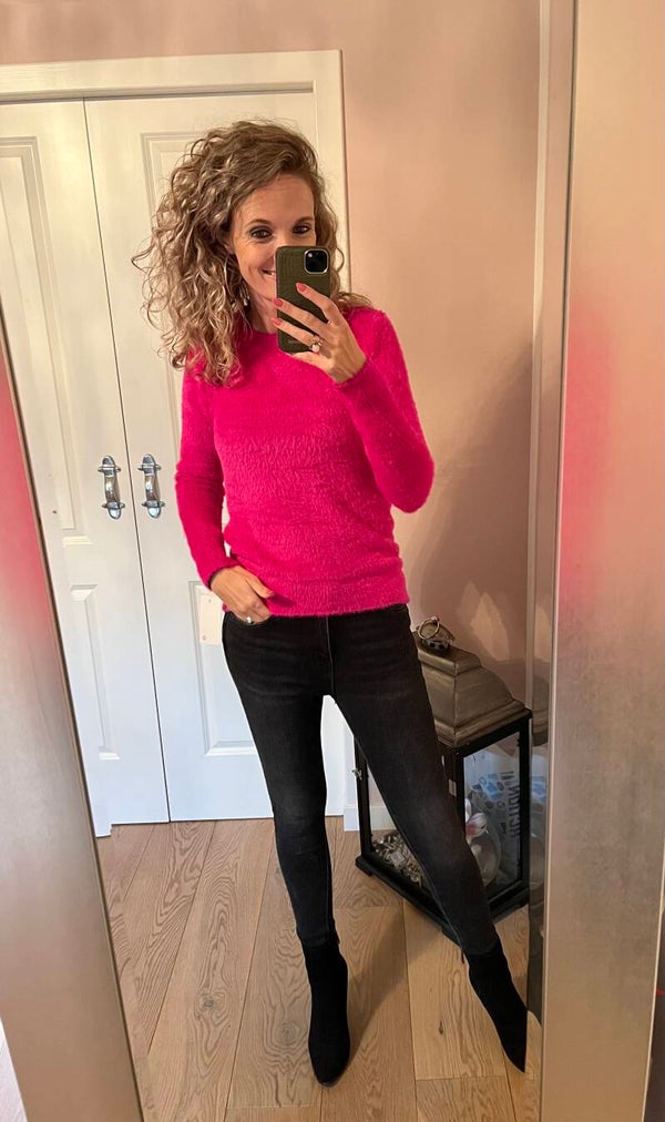 Fluffy trui Lize Roze