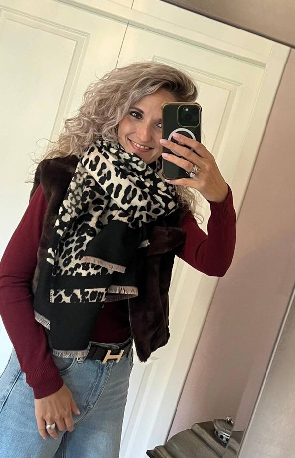 Sjaal panter 65xzwart