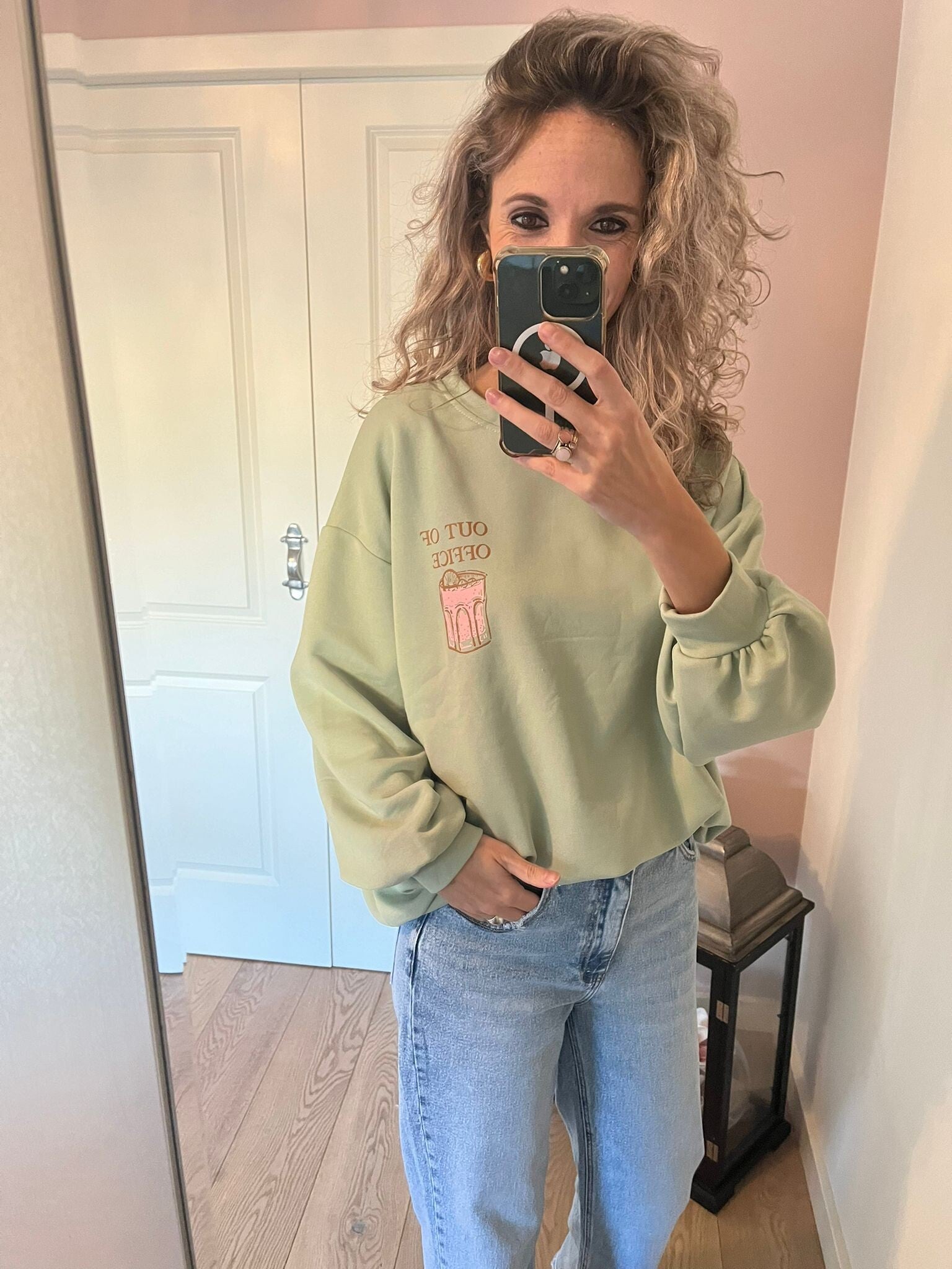 Trui out off office mint/pistache