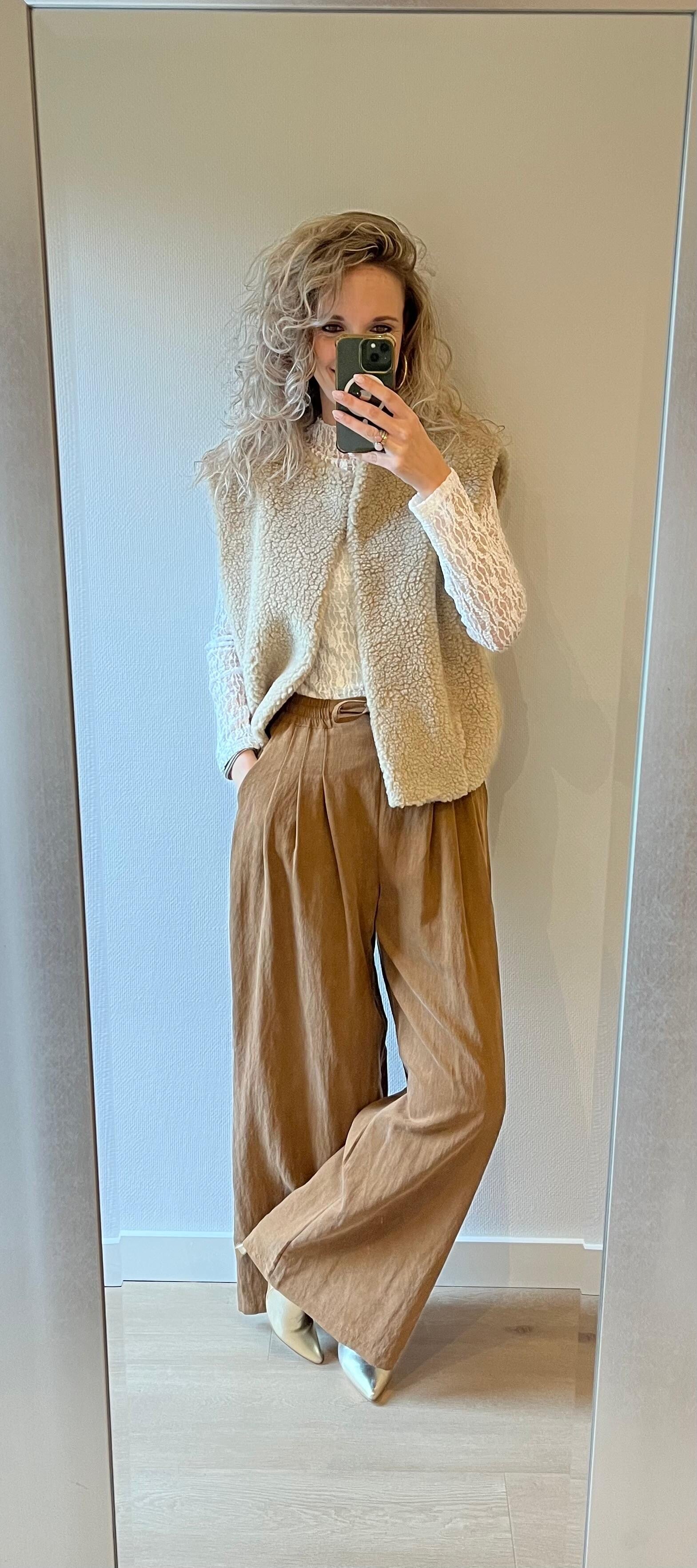 Bodywarmer/gilet teddy beige