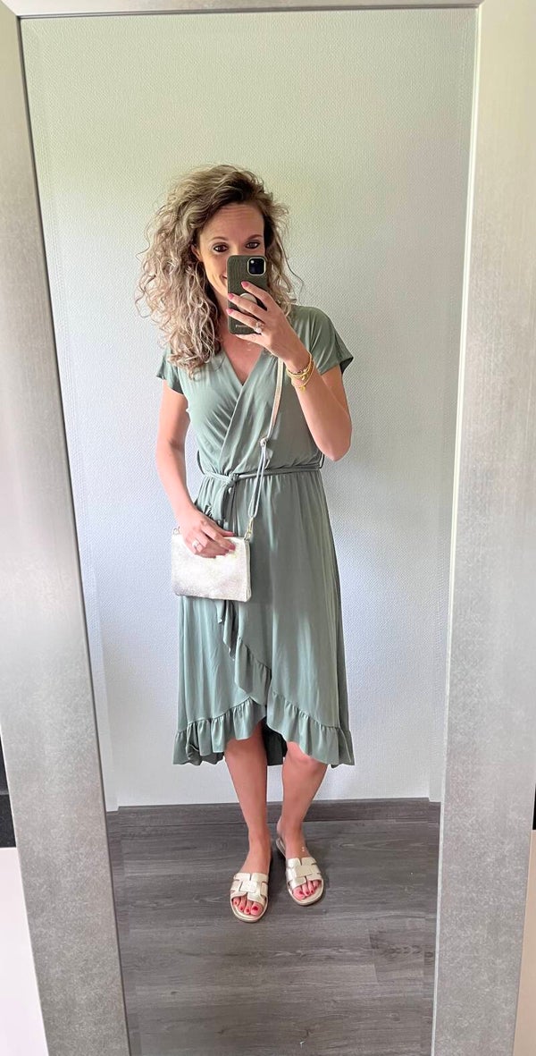 Travel overslag jurk groen