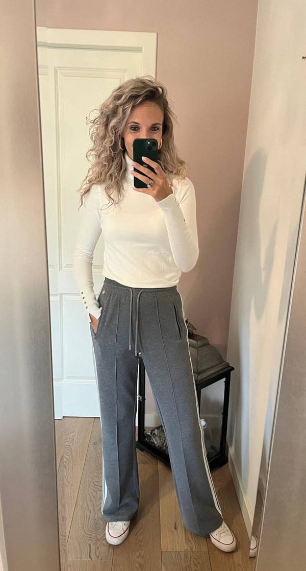 Jogg broek grey met bies