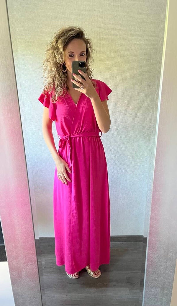 Lange jurk fuchsia