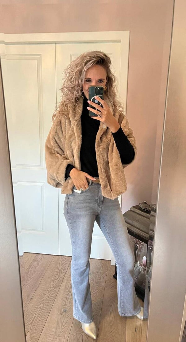 Poncho licht taupe 38