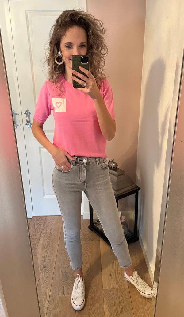 Grijze jeans regular fit Hello miss