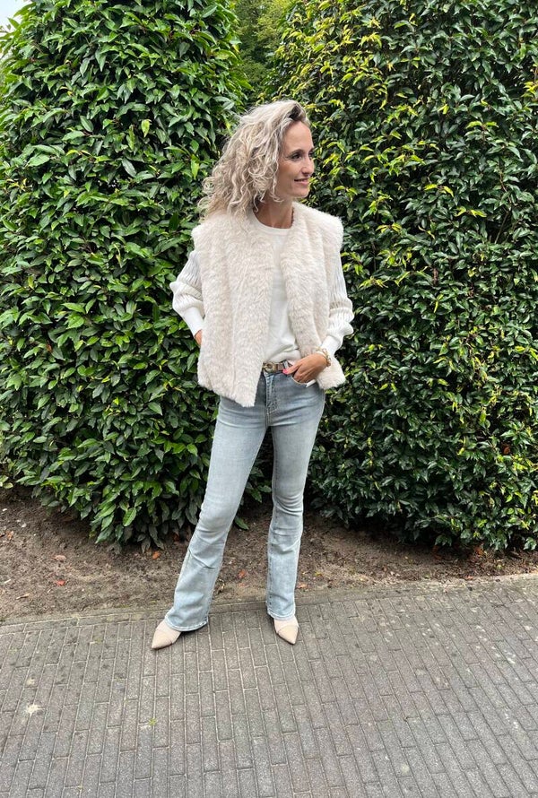 Gilet bont Faux Fur beige