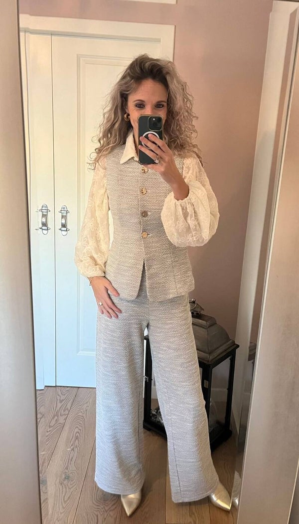 Set Broek & gilet beige