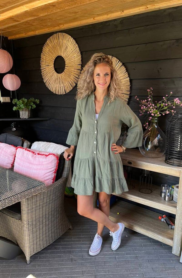 Katoenen jurk Vaya groen