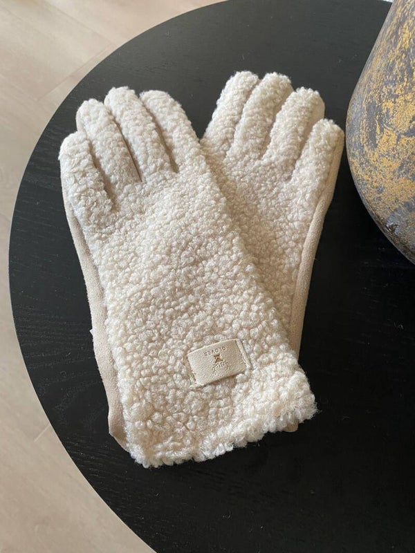 Handschoen teddy zand