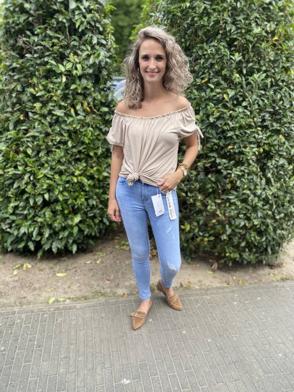 Top beige off shoulder