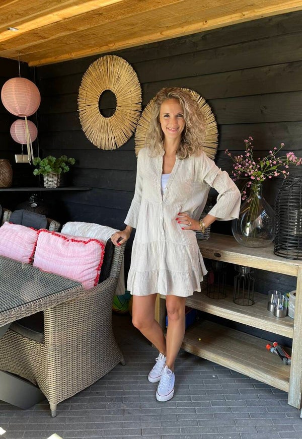 Katoenen jurkje Vaya zand