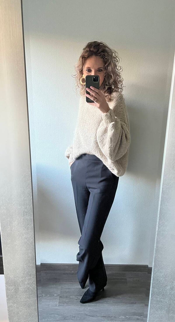 Trui Livia zand lurex oversized