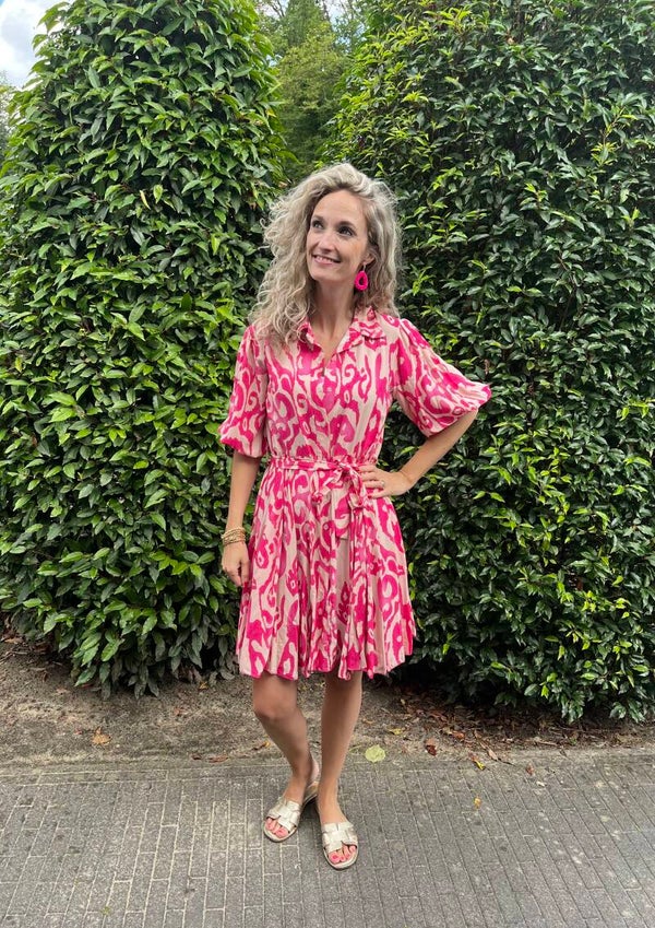 Jurk 5409 roze/beige