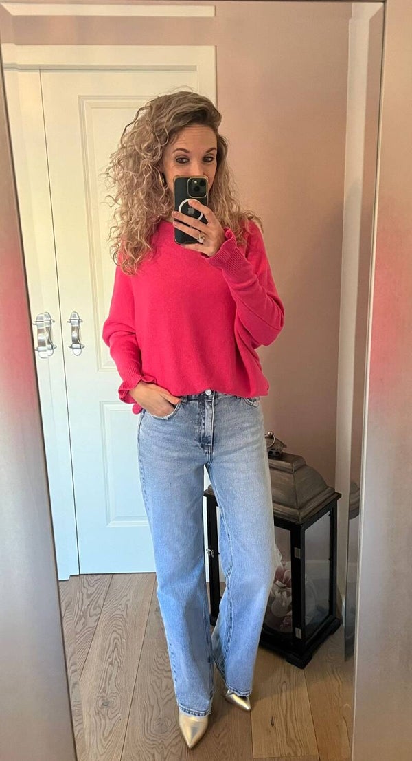 Trui roessel mouw roze