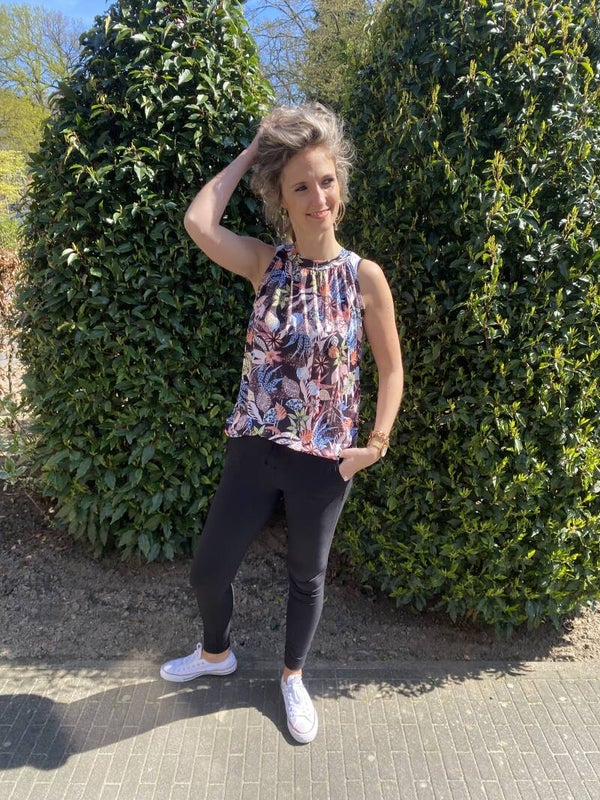 Top travel zwart/blauw