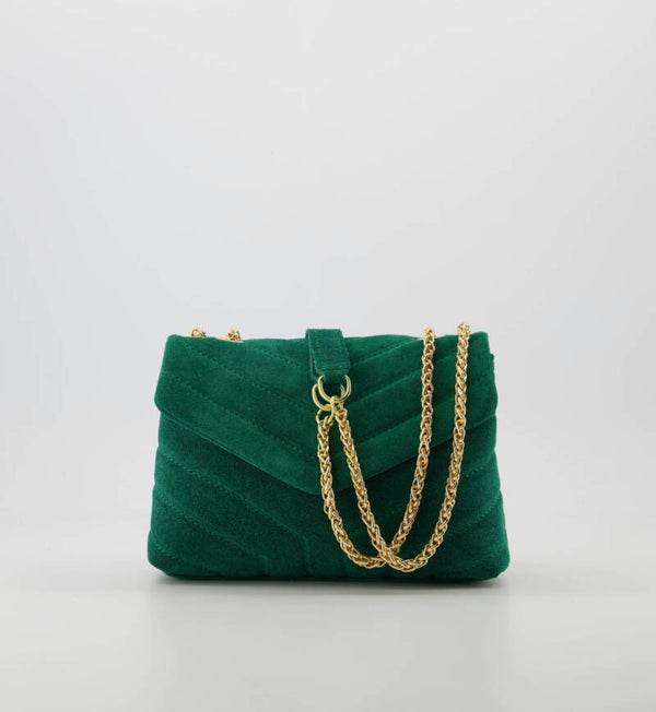 Tas green suède