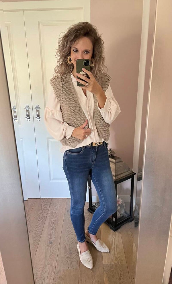 Mouwloos vestje Aniek zand