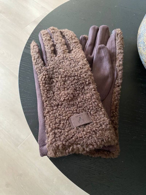 Handschoen teddy choco