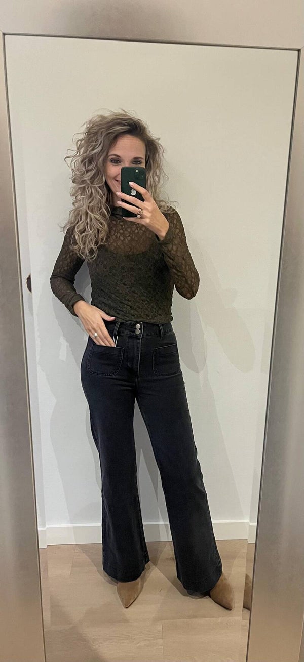 Jeans Flared Elena antraciet