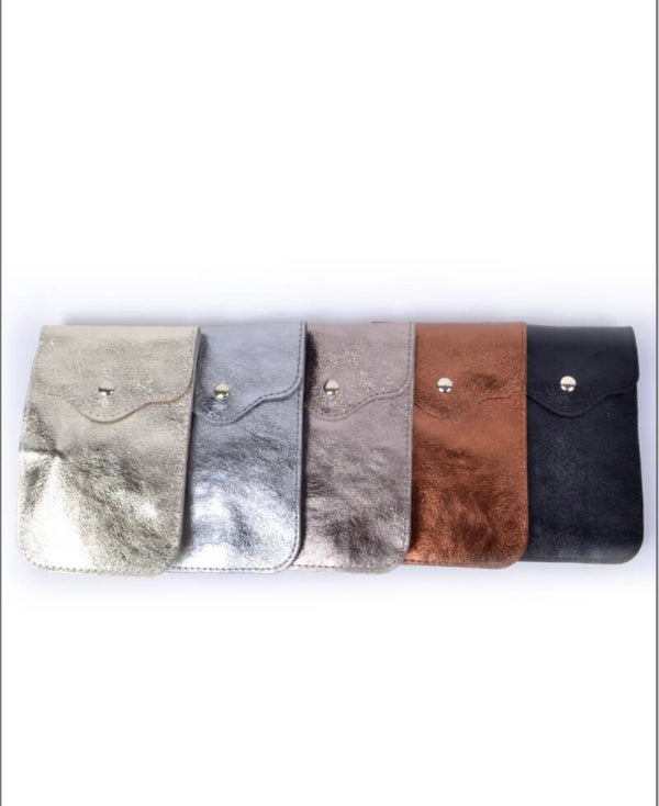 Telefoontas metallic zwart