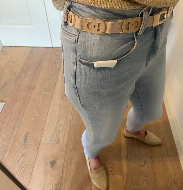 Stretch riem beige 21