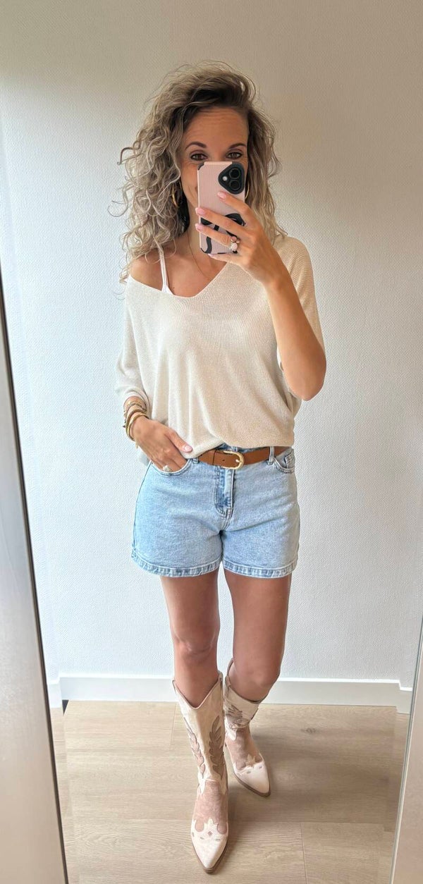 Top Gemma lurex zand