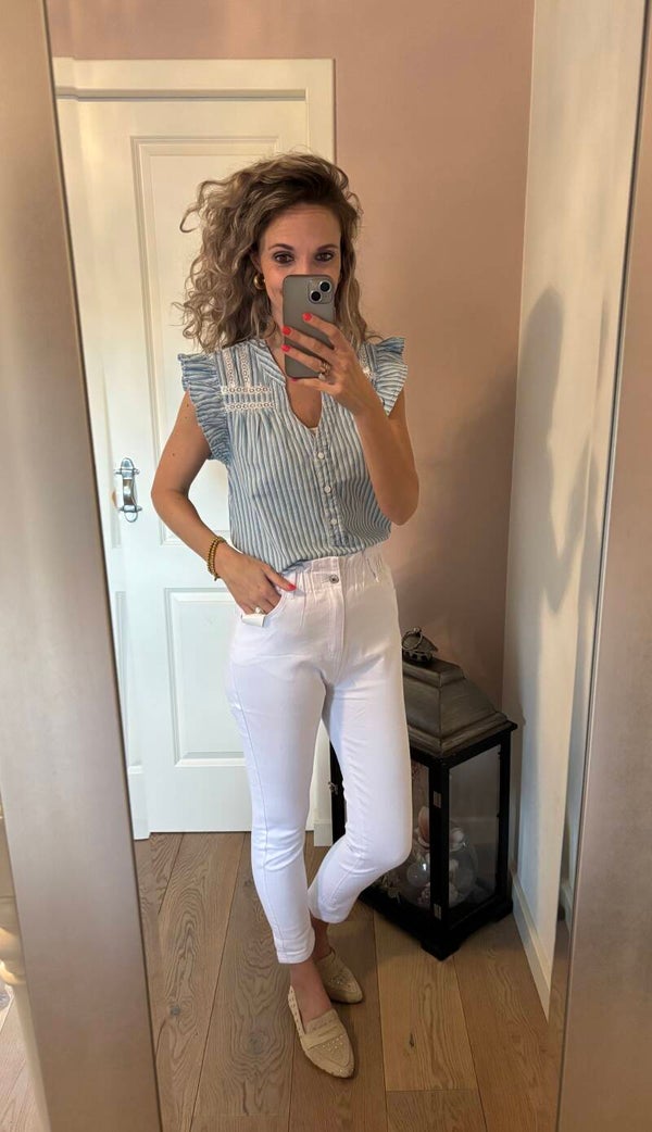 Mom fit jeans wit