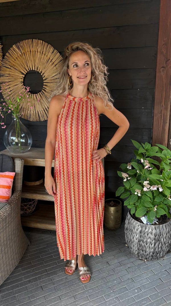 Jurk Missoni roze/oranje