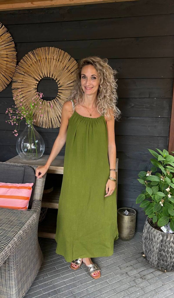 Dress long pistache