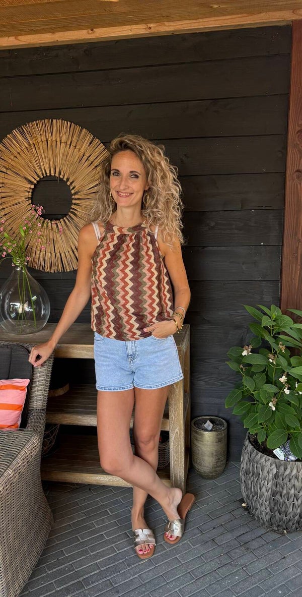 Halter top Missoni roest/groen