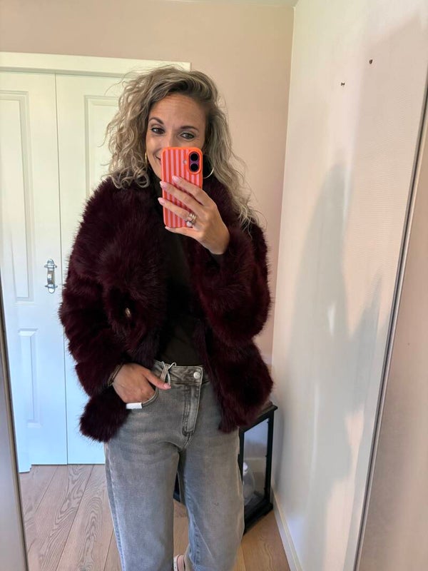 Jas Faux Fur Bordeaux 41187