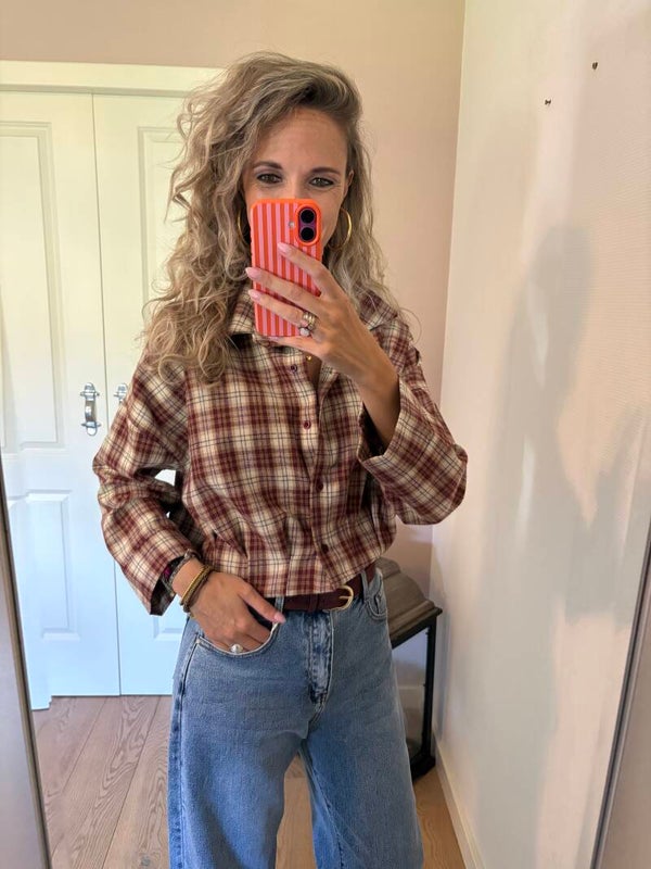 Geruite blouse