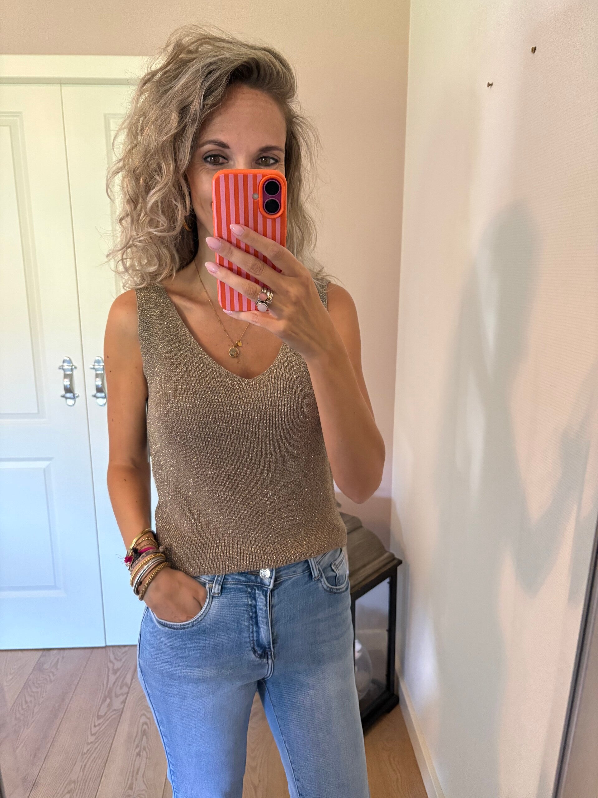 Top Lurex bruin