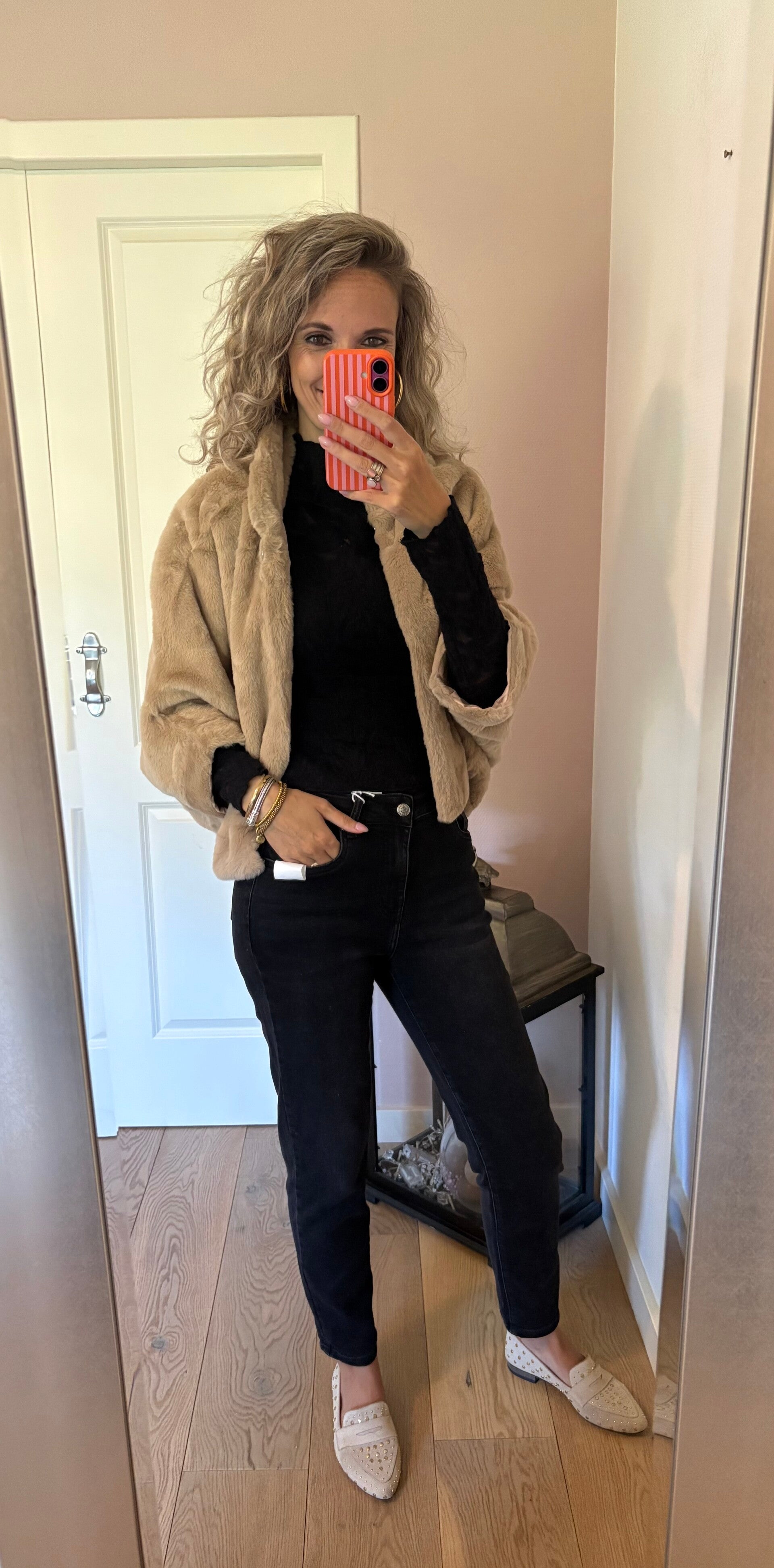Poncho licht taupe 38