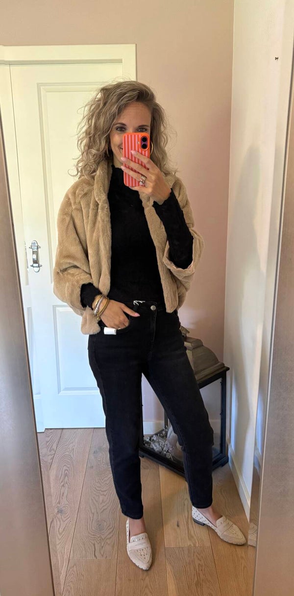Poncho licht taupe 38