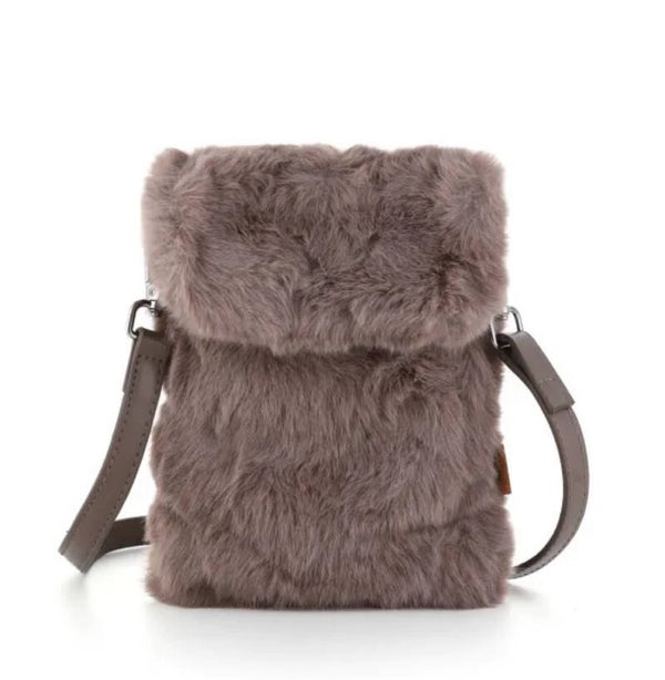 Telefoontas kakhi Faux fur