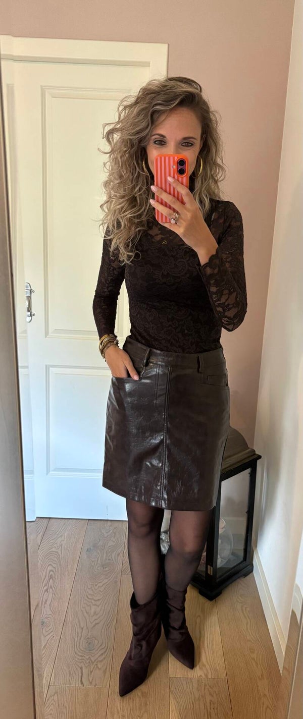 Rok 8541 leather look Brown