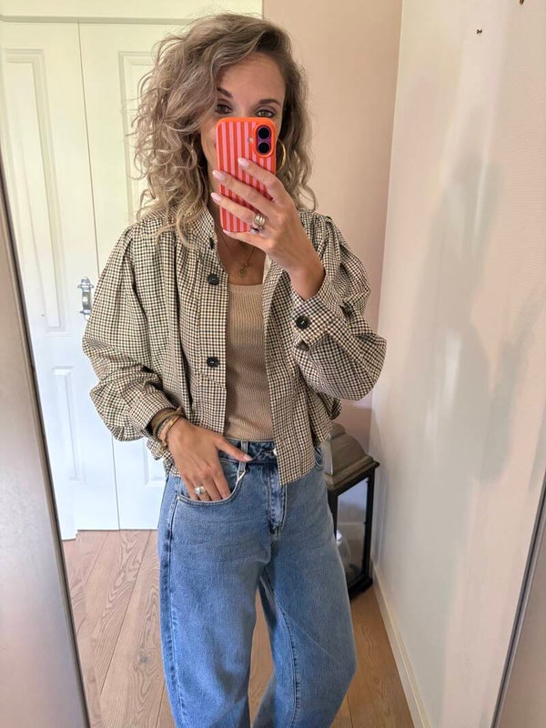 Blouse/jasje ruit 7228