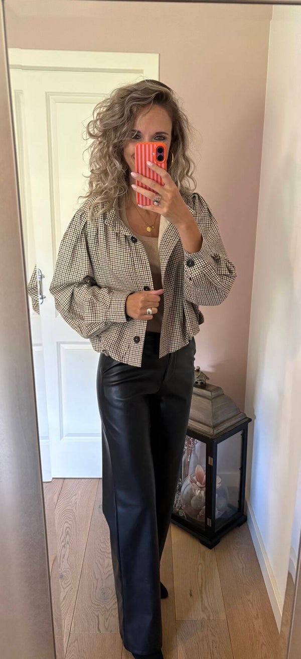 Leather look broek M317