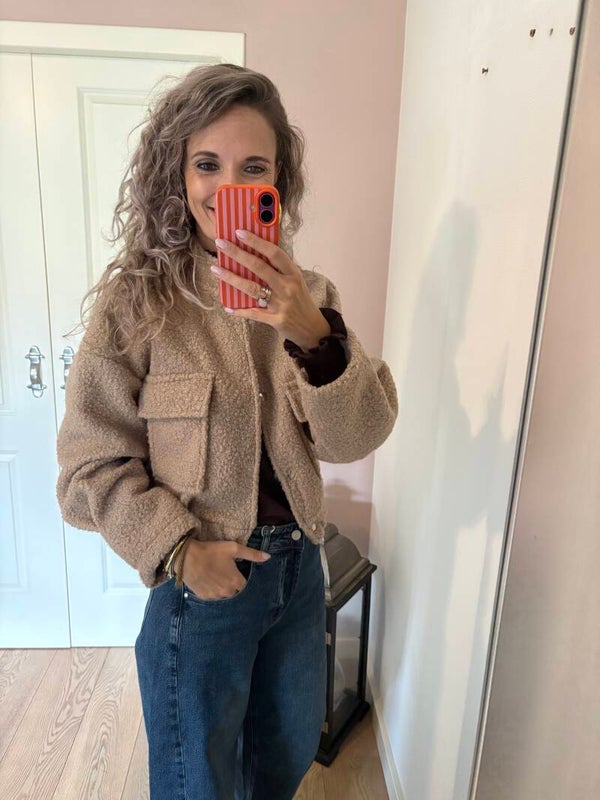 Bomber jasje teddy zand