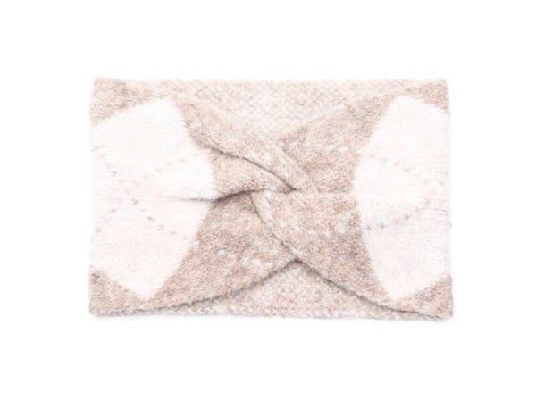 Haarband ruit beige