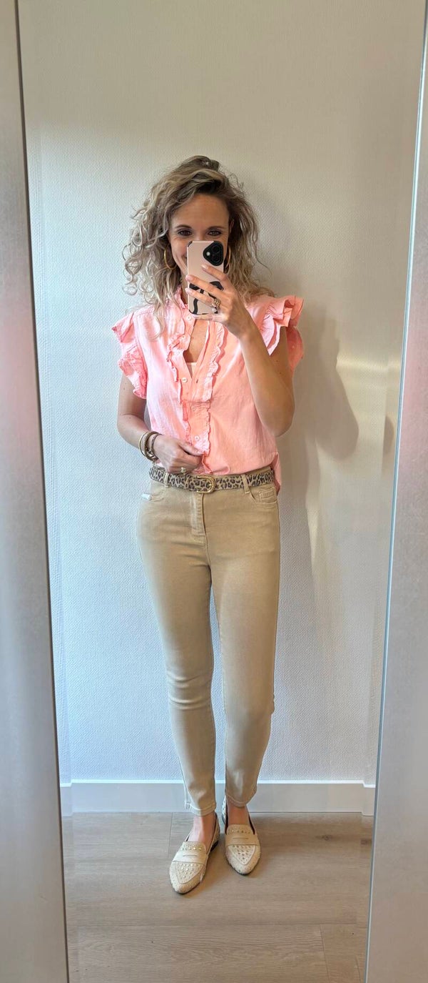 Jeans skinny zand 6305